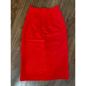 Vintage 70's PATTY WOODARD 100% Wool Skirt Mid Length W/ Button Slit - SIZE 10 -